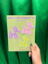 Load image into Gallery viewer, Party Animals Set of 3 Balloon Dog Magnets
