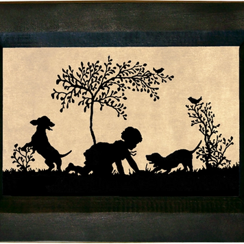 Child with Dachshunds Framed Print