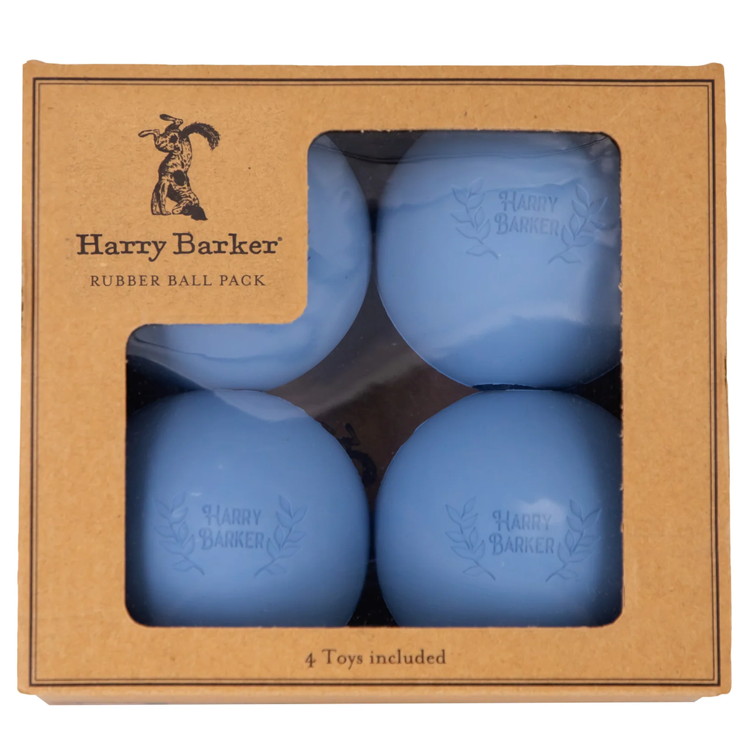 4-Pack Blue Rubber Ball Set from Harry Barker