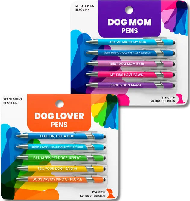 Colorful Dog Themed Five Packs of Pens