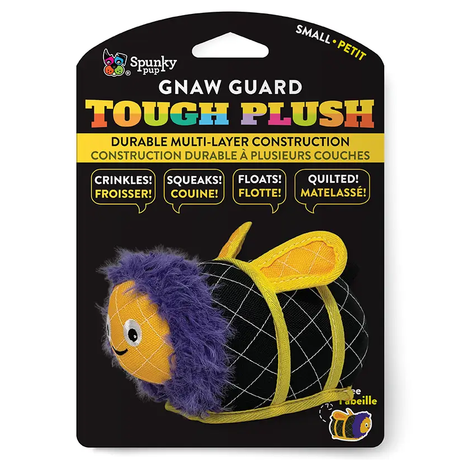 Tough Plush Neon Bee Dog Toy
