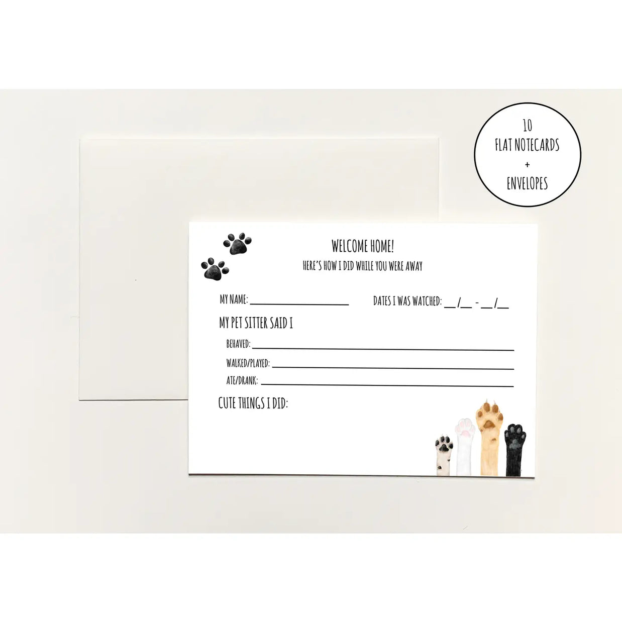 Note Packs for Pet Sitters and Vice Versa