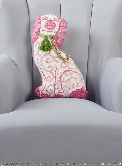 Staffordshire Style Dog Shaped Hook & Latch Pillow