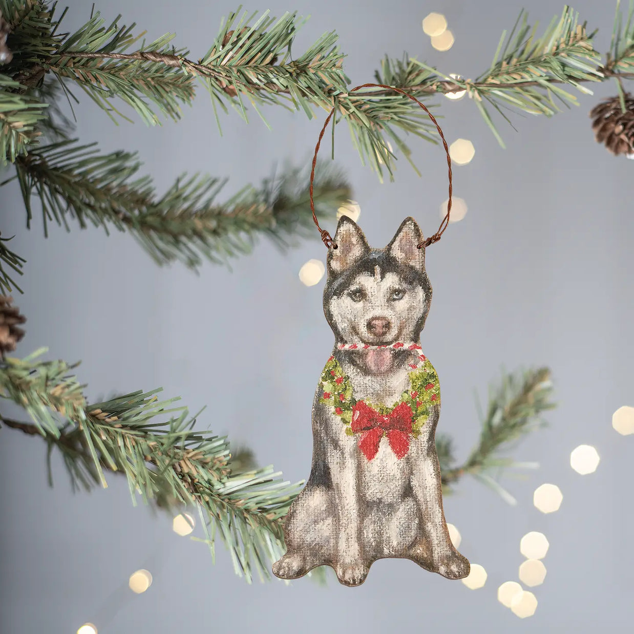 Rustic Wooden Dog Ornaments