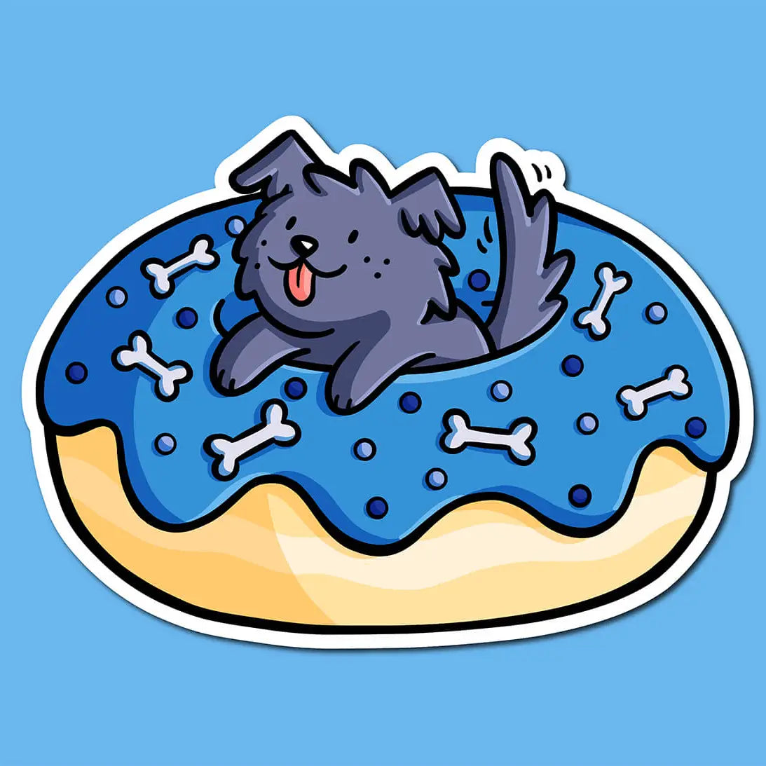 Colorful and Goofy Weatherproof Dog Stickers