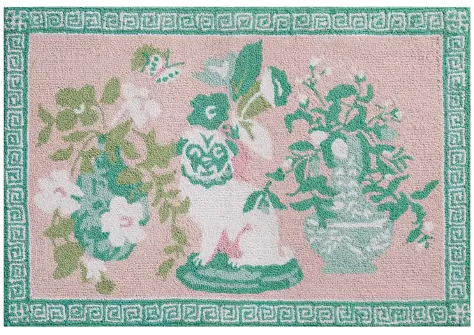 Hand Hook & Latch Dog Themed Rug