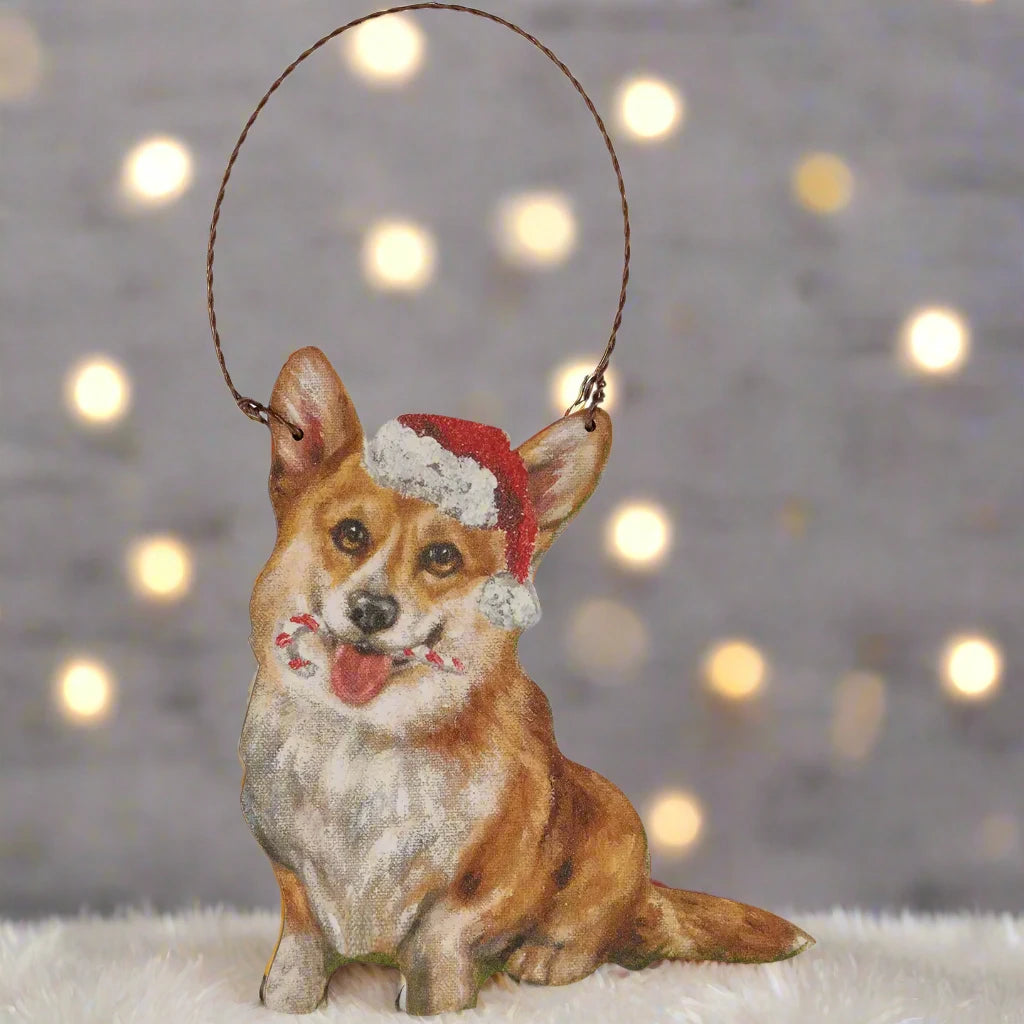 Rustic Wooden Dog Ornaments
