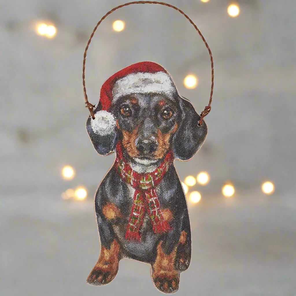 Rustic Wooden Dog Ornaments