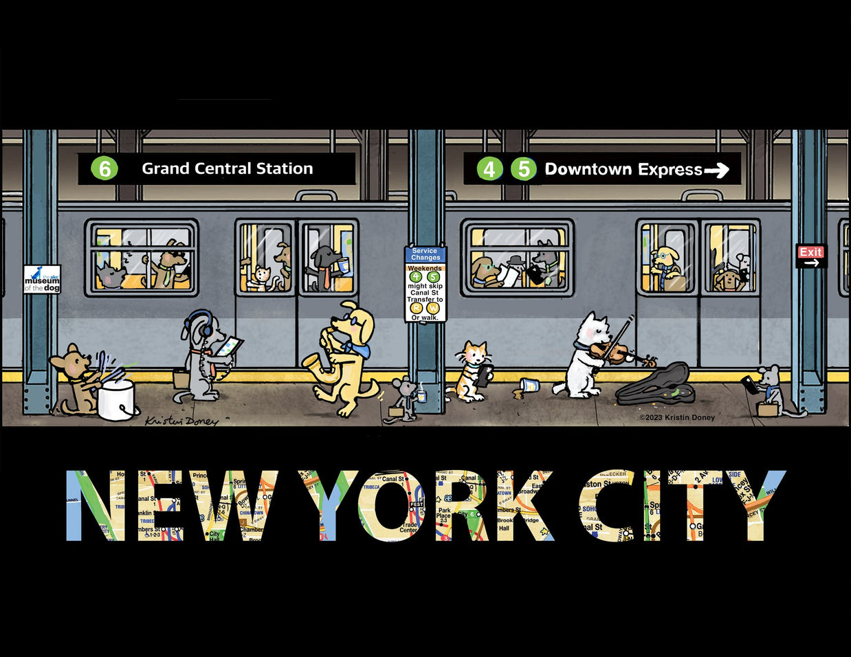 Dog Themed NYC Subway Prints