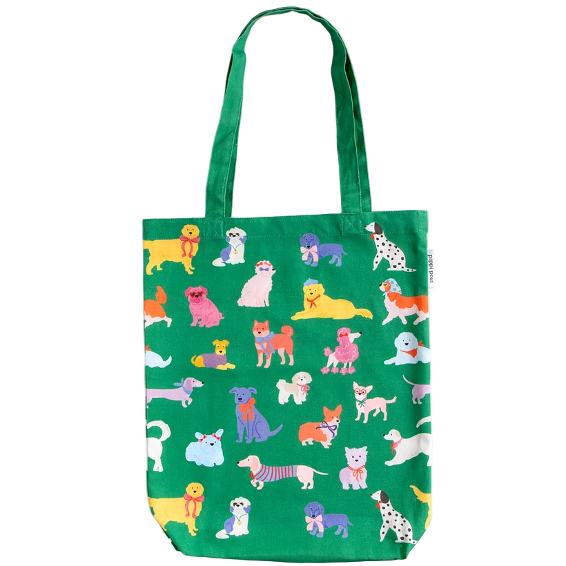 Colorful and Bright Dog Themed Tote Bags