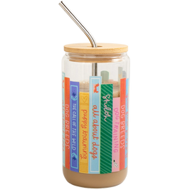 Dog Books Glass 16oz Tumbler