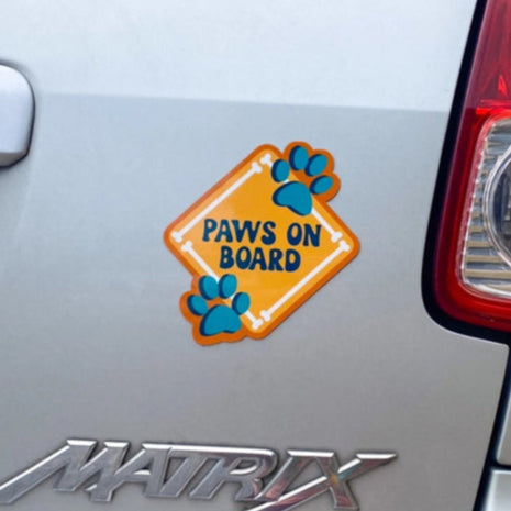Paws on Board Car Magnet