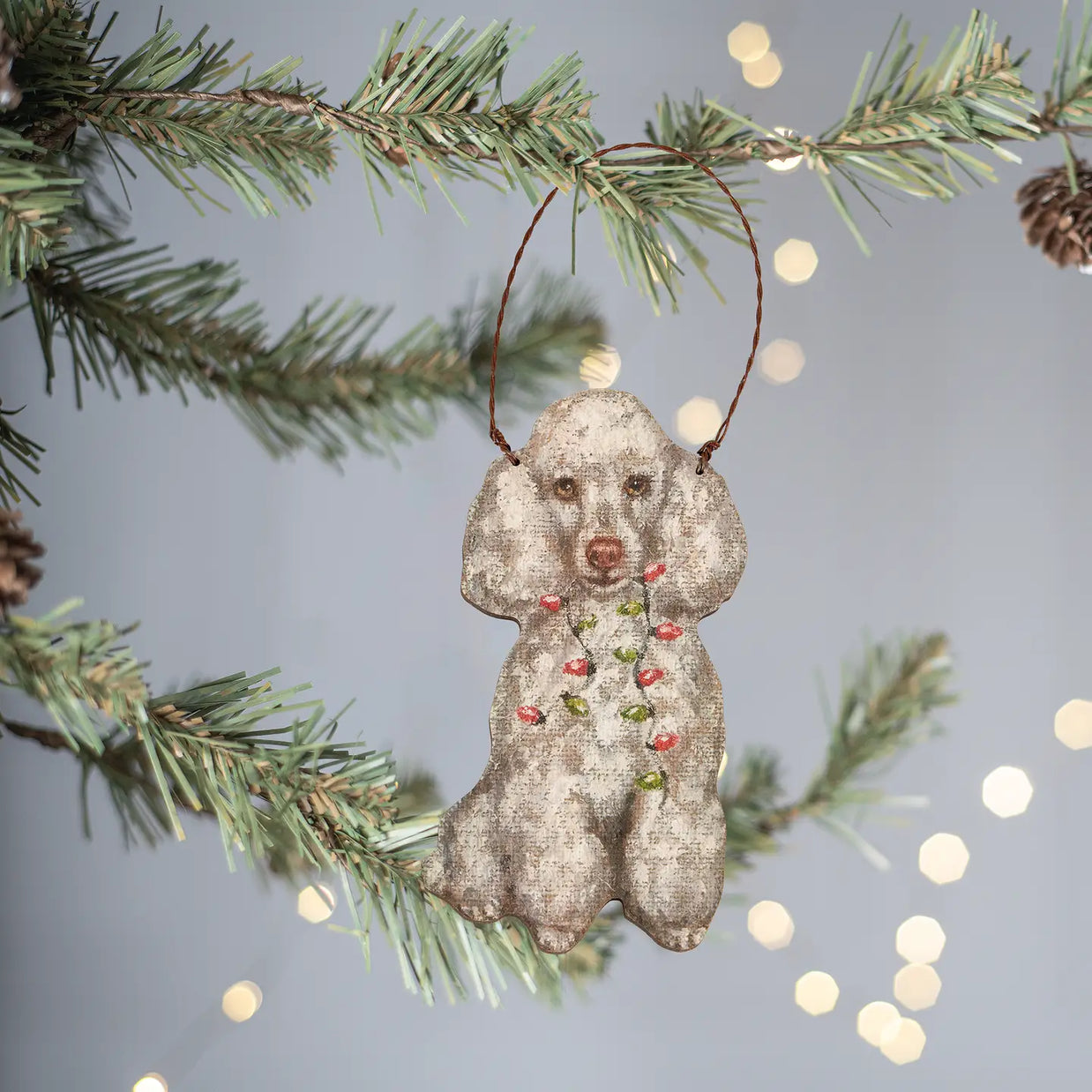 Rustic Wooden Dog Ornaments