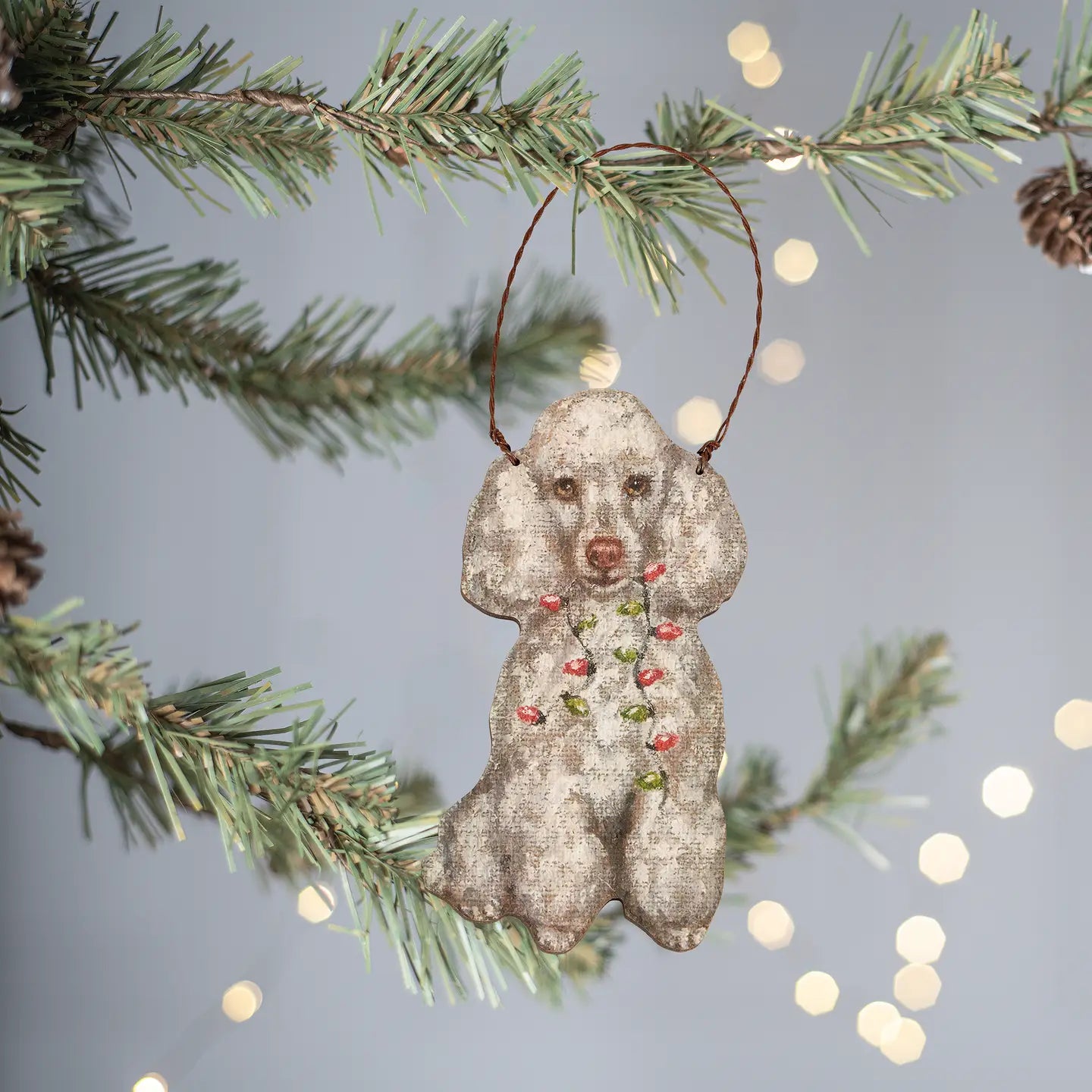 Rustic Wooden Dog Ornaments