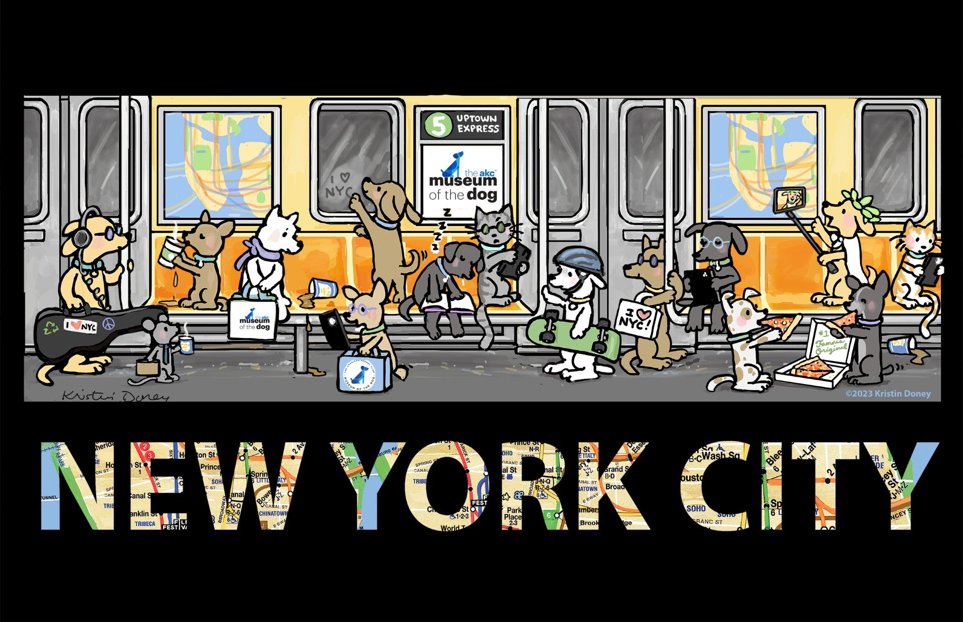 Dog Themed NYC Subway Prints