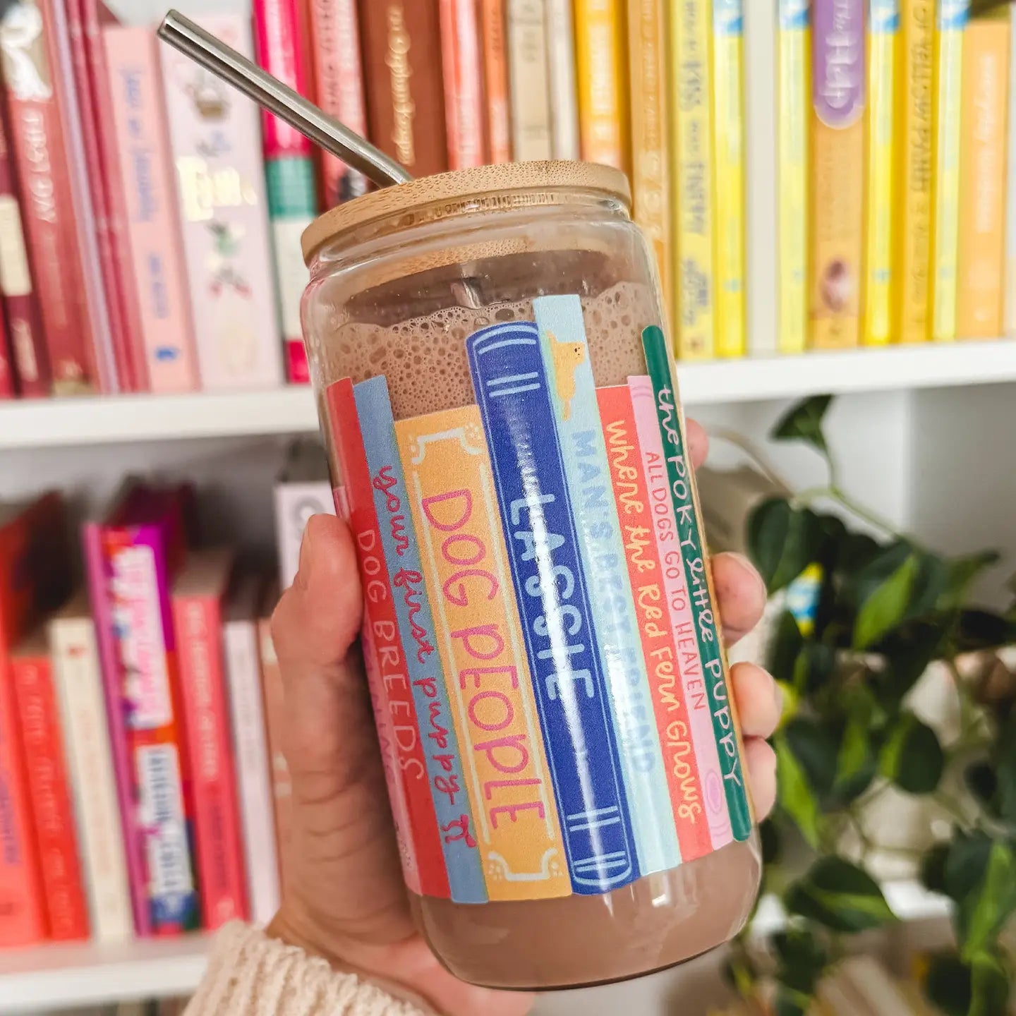 Dog Books Glass 16oz Tumbler