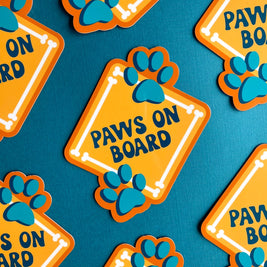Paws on Board Car Magnet