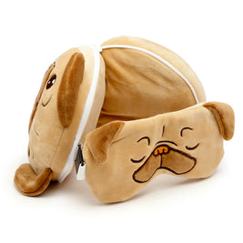 Round Plush Travel Pillow & Eye Mask