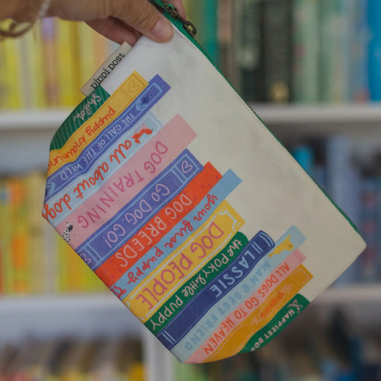 Dog Book Themed Canvas Pouch