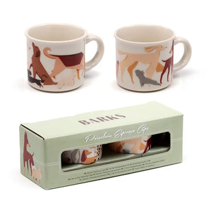 Barks Dog Set of 2 Porcelain Espresso Mugs