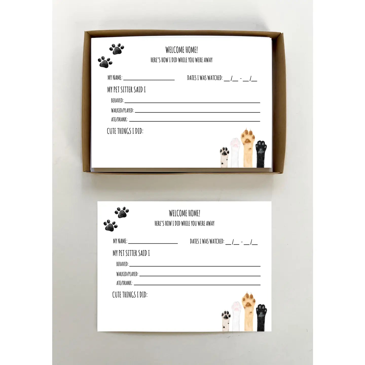 Note Packs for Pet Sitters and Vice Versa