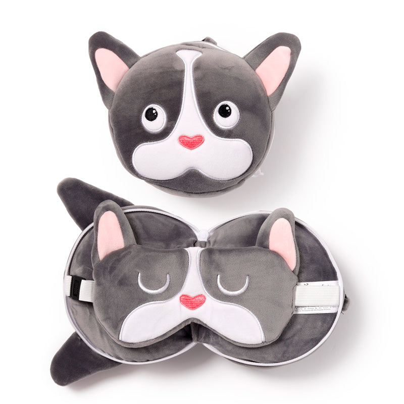 Round Plush Travel Pillow & Eye Mask