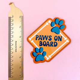 Paws on Board Car Magnet
