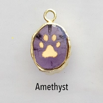 Natural Gemstone Paw Print Necklaces