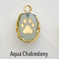 Natural Gemstone Paw Print Necklaces