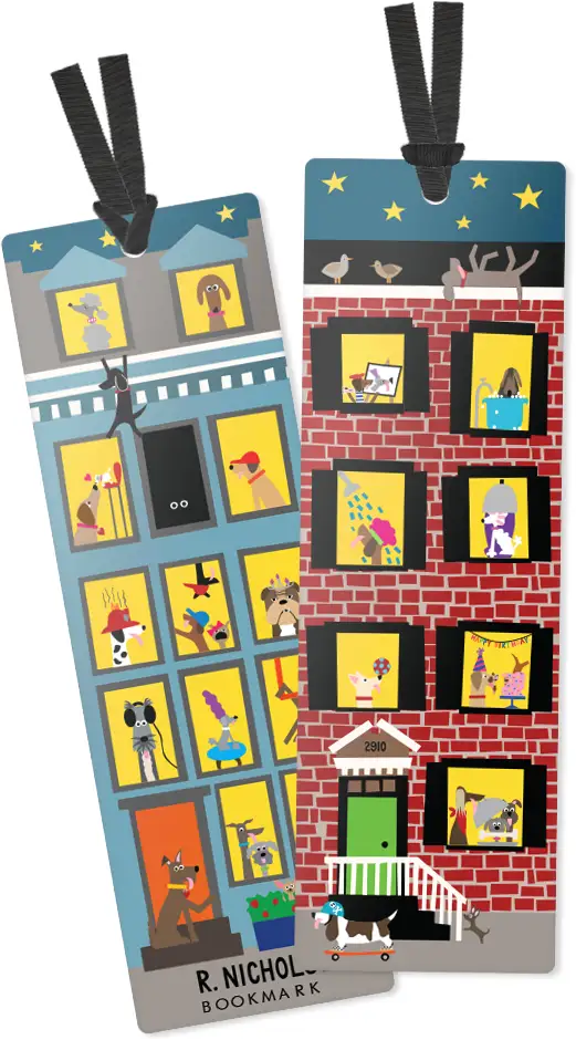Bold and Colorful Dog Themed Bookmarks