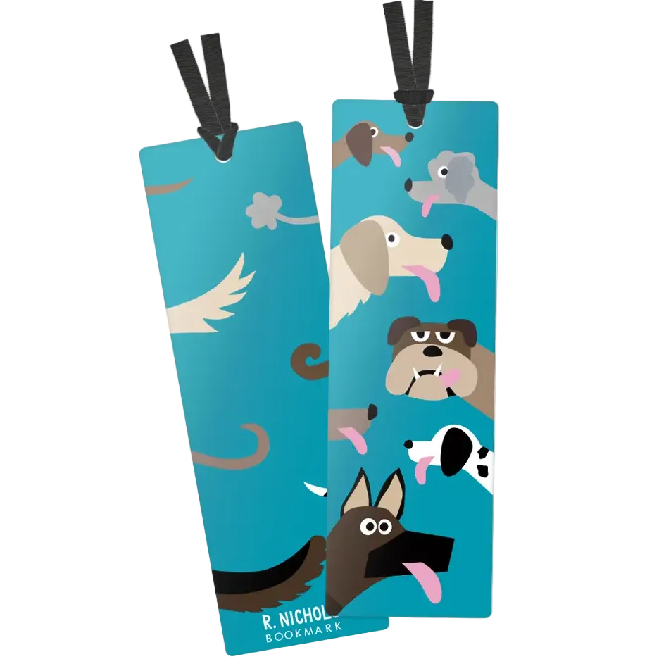 Bold and Colorful Dog Themed Bookmarks