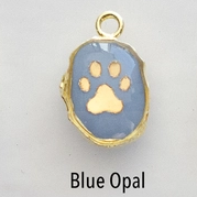 Natural Gemstone Paw Print Necklaces