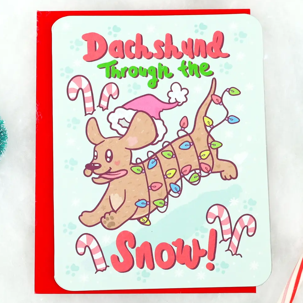 Dachshund Through the Snow Greeting Card