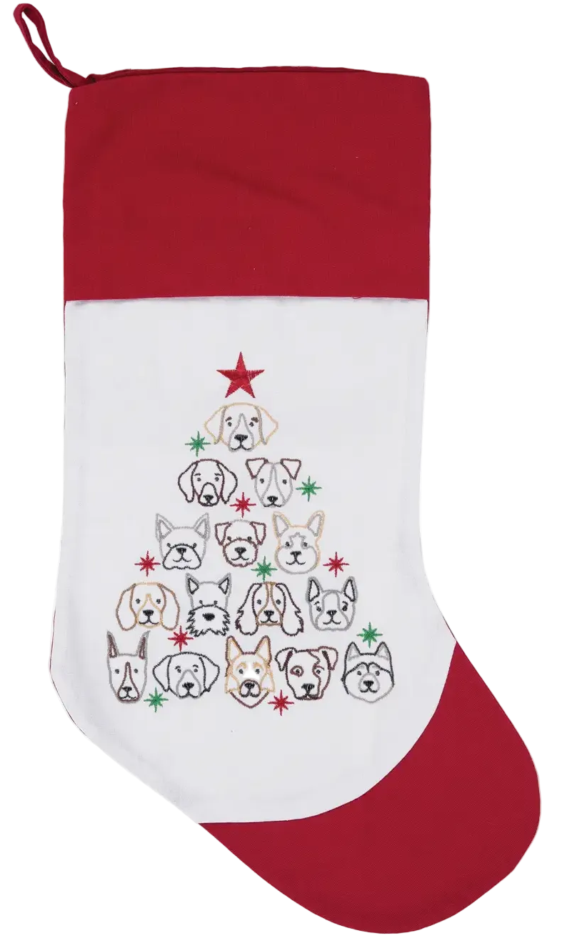 Embroidered Holiday Stocking