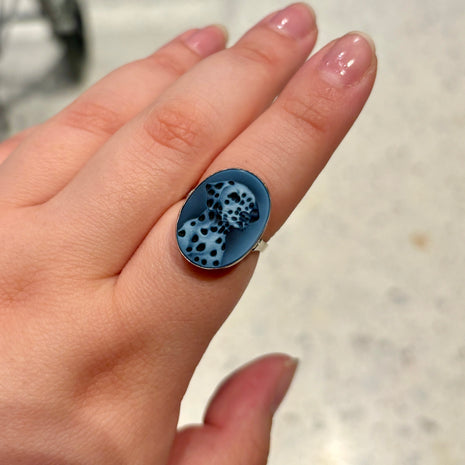 Dalmatian Cameo Ring