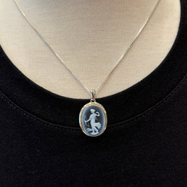 Agate Dog Cameo Necklaces