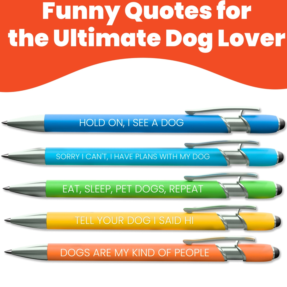 Colorful Dog Themed Five Packs of Pens