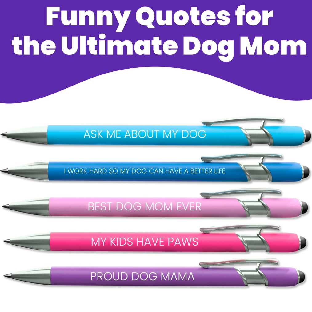 Colorful Dog Themed Five Packs of Pens