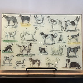 Antique and Vintage Dog Prints on Hand Blown Glass Objects