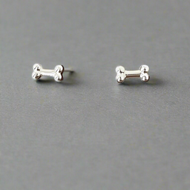 Small Dog Bone Stud Earrings