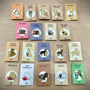 Dogs with Drinks Enamel Pins