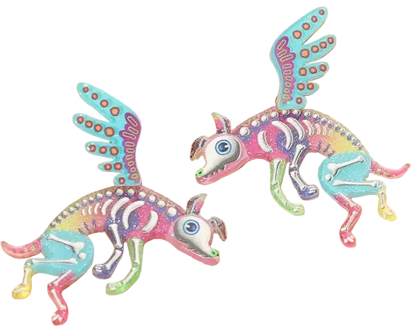 Alebrijes Calavera Stud Earrings