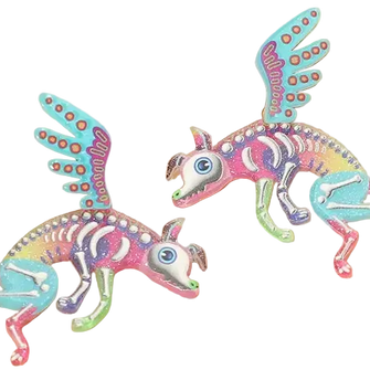 Alebrijes Calavera Stud Earrings