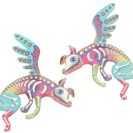 Alebrijes Calavera Stud Earrings