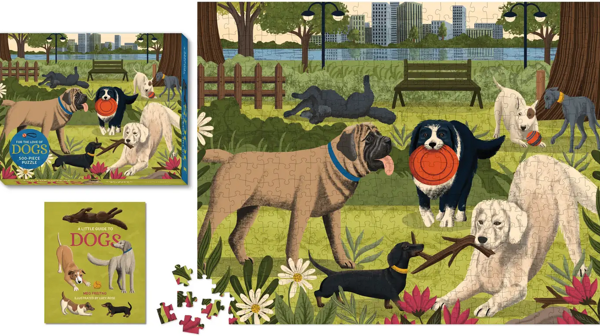 For the Love of Dogs by Meg Freitag Puzzle & Matching Magnet Set