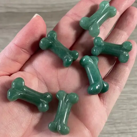 Small Carved Crystal Dog's Bone in Multiple Gem Varities