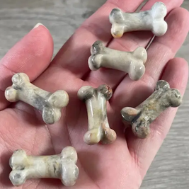 Small Carved Crystal Dog's Bone in Multiple Gem Varities