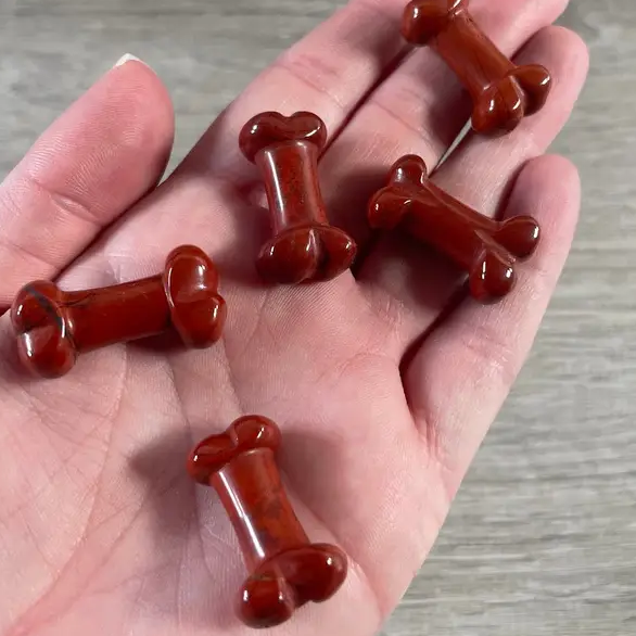 Small Carved Crystal Dog's Bone in Multiple Gem Varities