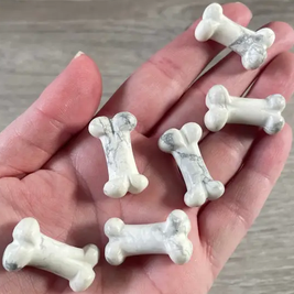 Small Carved Crystal Dog's Bone in Multiple Gem Varities