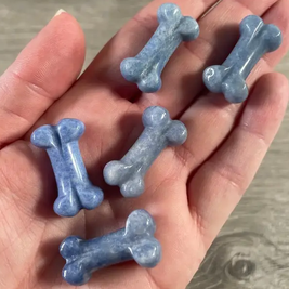 Small Carved Crystal Dog's Bone in Multiple Gem Varities